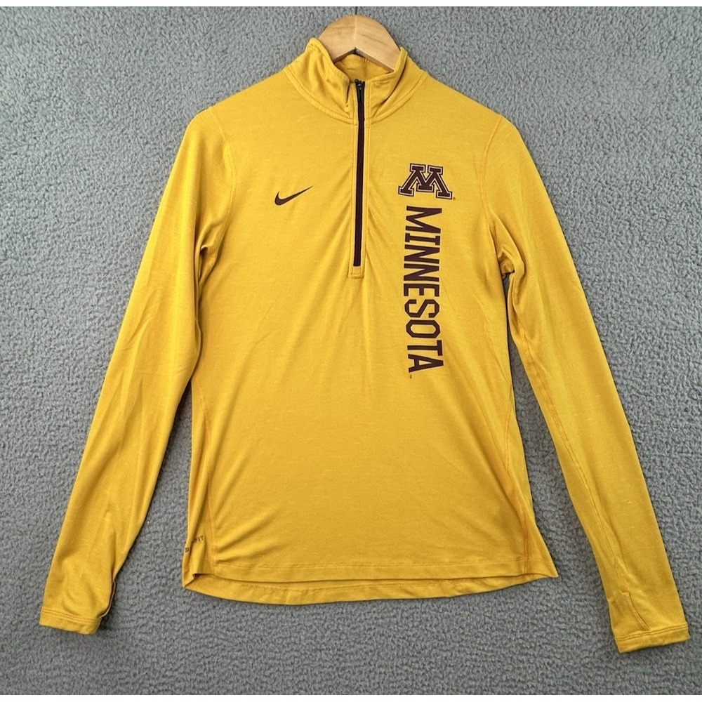 Minnesota Golden Gophers Nike 1/4 Zip Pullover Women Medium Yellow Dri-Fit